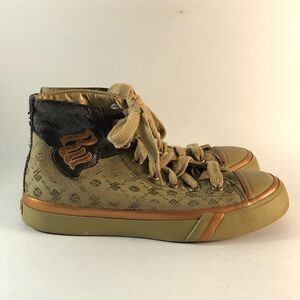 Pro keds hi top womens shoes lace up sneakers brown gold size 8